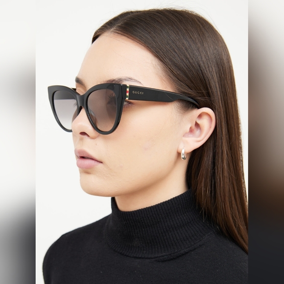 Ship sameday- New - 💯Authentic Gucci Sunglasses GG0460S 001 Black Gray Gradient - Picture 1 of 17